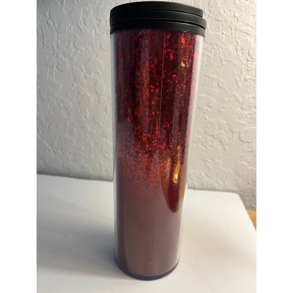 Starbucks Hot & Cold Cup 16oz Tumbler Red Glitter Sequin Insulated - - Picture 11 of 12